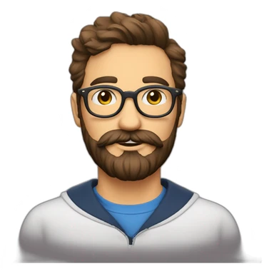 jardinier homme brun barbu lunettes ronde sticker