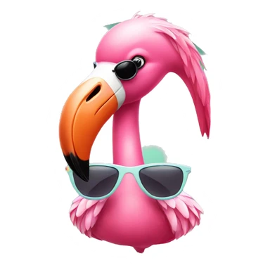 pink flamingo with sunglasses sticker