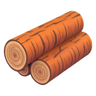 three wood logs sticker