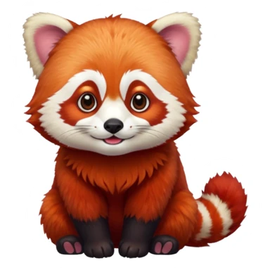 Make a logo of a red panda but instead of ginger fur, its fur is crimson red sticker