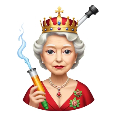 Queen of England hitting a bong  sticker