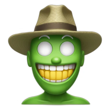 Um monstrinho verde com dentes afiados e chapeu de cozinheiro sticker