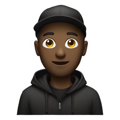 Tall white guy with vape wearing a black hoodie and black ball cap sticker