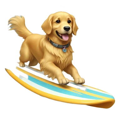 Golden retriever surfing sticker