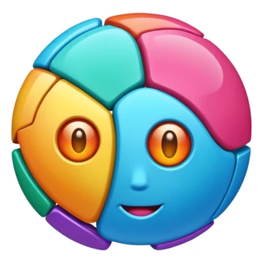 un cerveau comme une boule disco avec une idée sticker