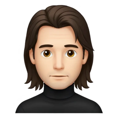 long haired man in turtle neck sticker