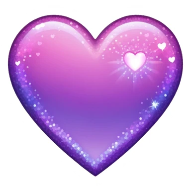 glitter heart, pink to purple ombre sticker