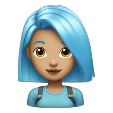 girl with light blue hairstyle sticker