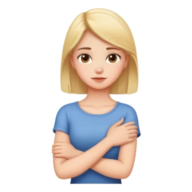 Arms crossed holding neck girl  sticker