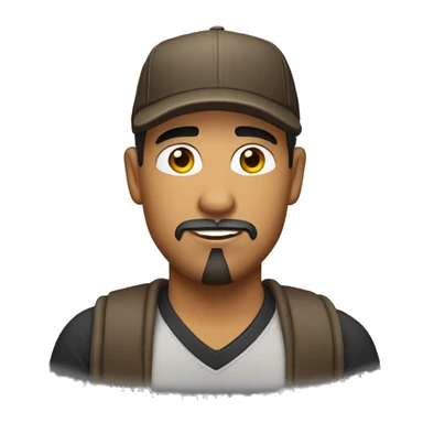 Latino man with cap and goatee sticker