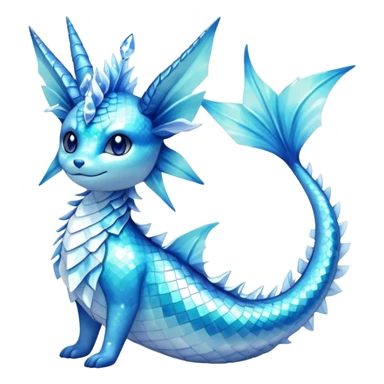 Shiny Exotic Colorful Vaporeon-Amaura-Aurorus-Fakémon-hybrid-creature (full body)  sticker
