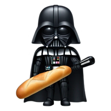 darth vader with a baguette instead of lightsaber sticker