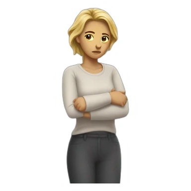 Sulking woman cross arm sticker