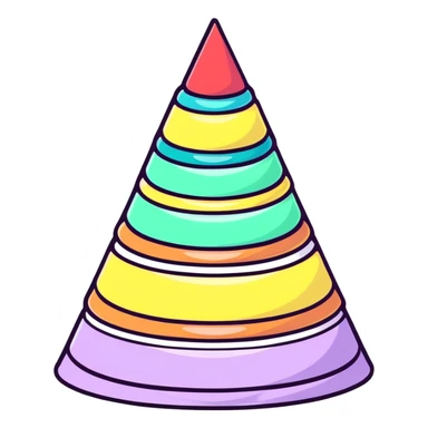 cute pastel pink stacking pyramid toy with colorful rings sticker