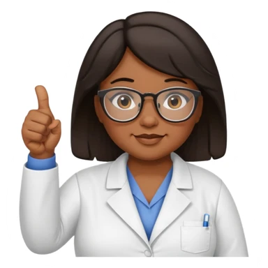 make a fat brown female biology teacher with glasses giving a thumbs up with short black hair wavy sticker