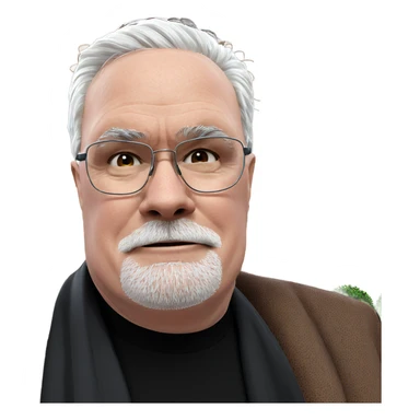 old man with white hair sticker