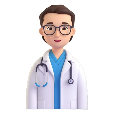 doctor, 3D emoji style, stethoscope, white coat sticker