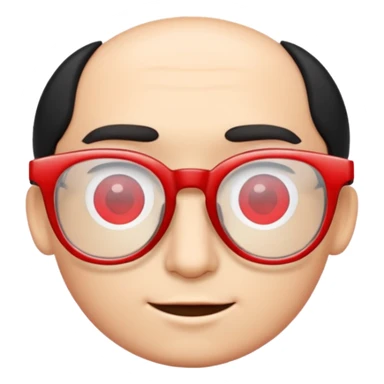 Red Glasses with subtle shine and curved frame edges. sticker