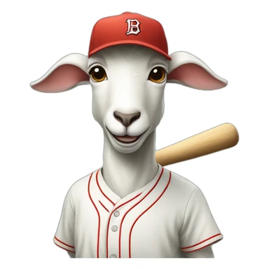 goat playing baseball sticker