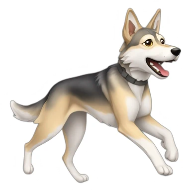 Czechoslovakian wolfdog running   sticker