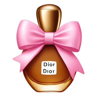 Brown Dior perfume with a pink bow sticker