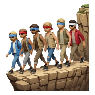 the blind leading the blind off a cliff  sticker