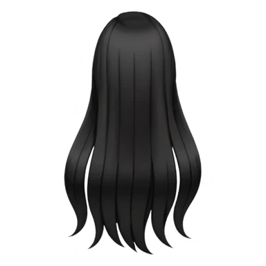 back view of long black hair sticker