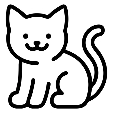 playful kitten icon, minimalistic, bold outline sticker