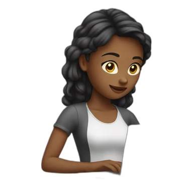 girl with laptop sticker