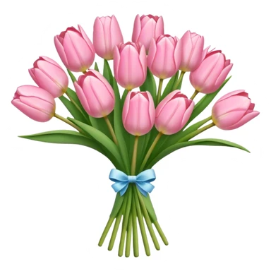light pink tulip bouquet  sticker