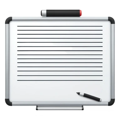Whiteboard with lines indicating written notes sticker