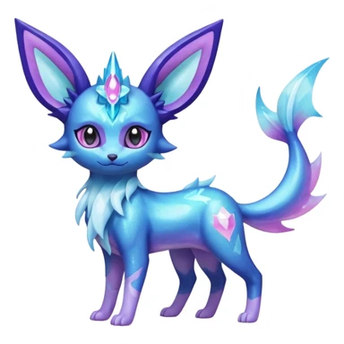 Shiny Iridescent Sparkly Nebulae Espeon-Lumineon-Vaporeon-Amaura-Glaceon-Dragonair-Fakémon-hybrid-creature (full body)  sticker