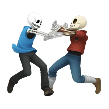 Undertale Sans and papyrus fighting each oth sticker