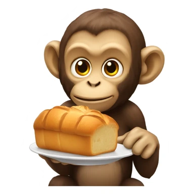 Monkey eating bread sticker