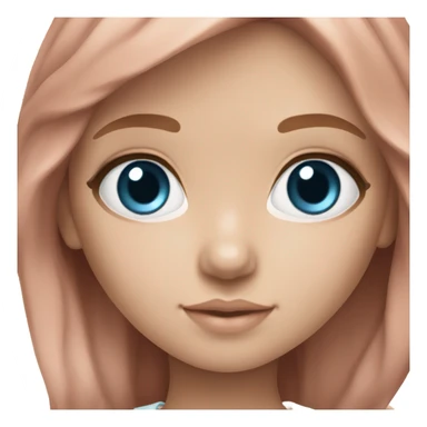 ocean blue doll eyes, brown auburn hair, feminine, pink, girl, angelic sticker