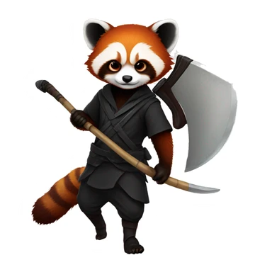 red panda as reaper with scythe sticker