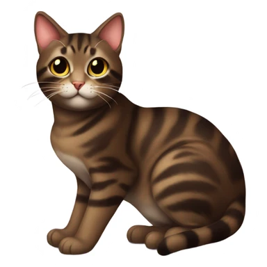 Cute dark brown tabby cat celebrates Christmas  sticker