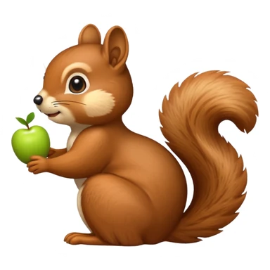 Add a thought bubble above the squirrel's head to make it look like it is thinking, in Apple emoji style, with no background. sticker