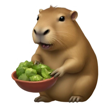 Realistic capybara eating a frog sticker