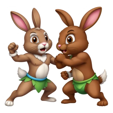 Easter bunny fighting a leprachaun  sticker