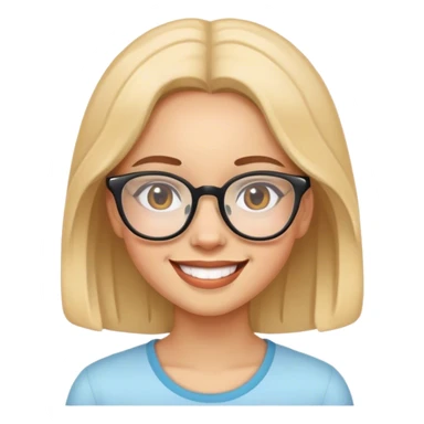 smiling girl with glasses sticker