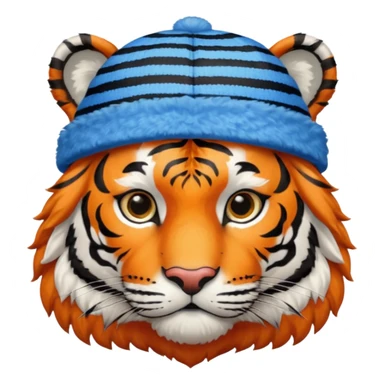 blue hat tiger sticker
