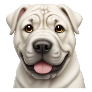 White sharpei dog  sticker