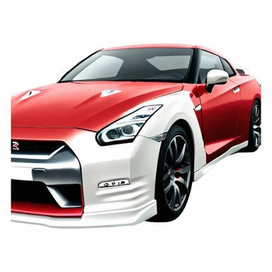 White and red Nissan gtr 2024 sticker