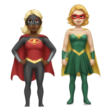 Superhero Duo Caucasian redhead female and  blonde female sticker