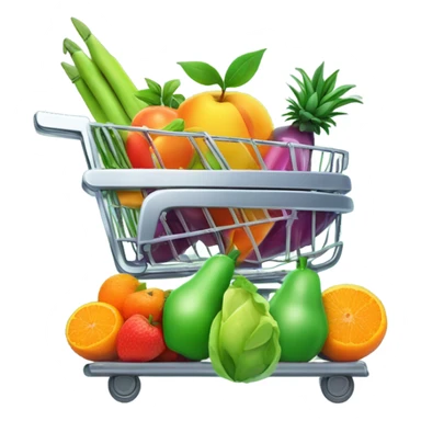 Minimalistic and modern logo for a grocery store 'РакетаМаркет' (Rocket Market). Incorporate a rocket and fresh food elements like fruits or a shopping cart. Use bold, futuristic typography with vibrant colors like green, orange, or red. sticker