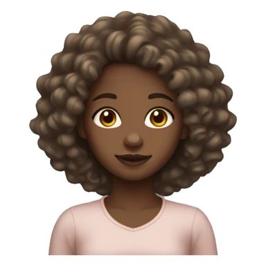 black girl with light brown eyes and long curly hair sticker