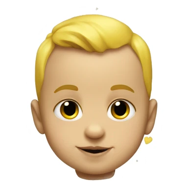 Small Baby Batman with baby face, small yellow hearts around him sticker