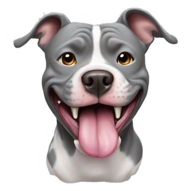 Grey Pitbull tongue out  sticker