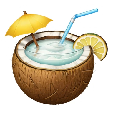 hawaii coconut drink with lemon sticker
